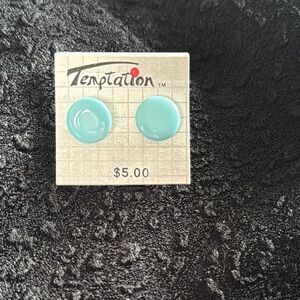 4/$10Temptation Aqua Stud Earrings